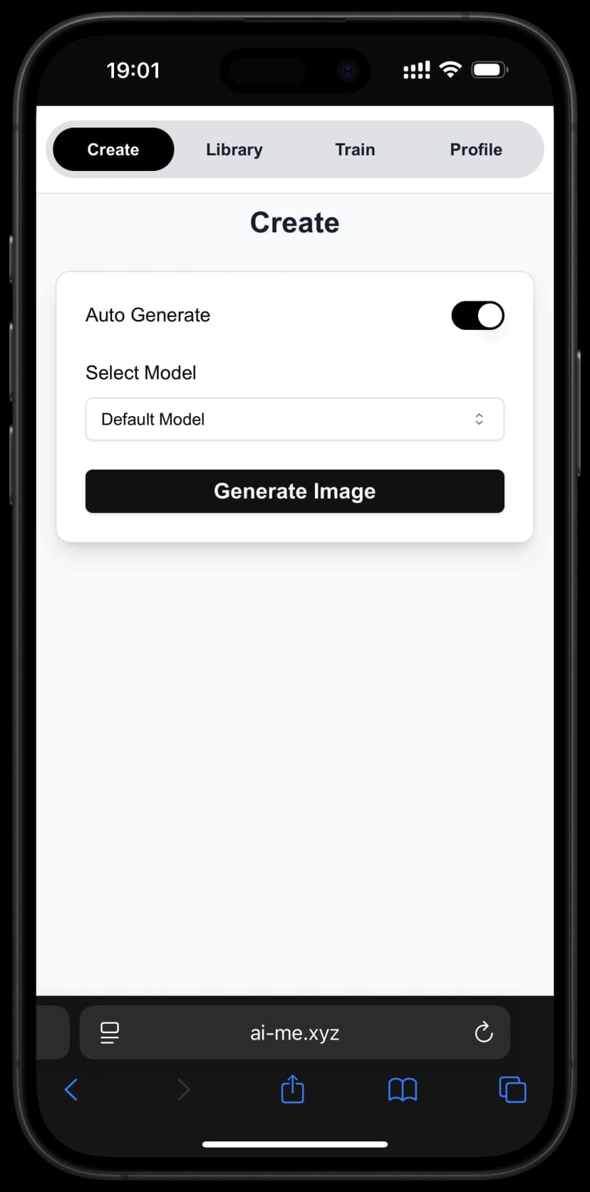 AI-ME Web App mobile view screenshot 2