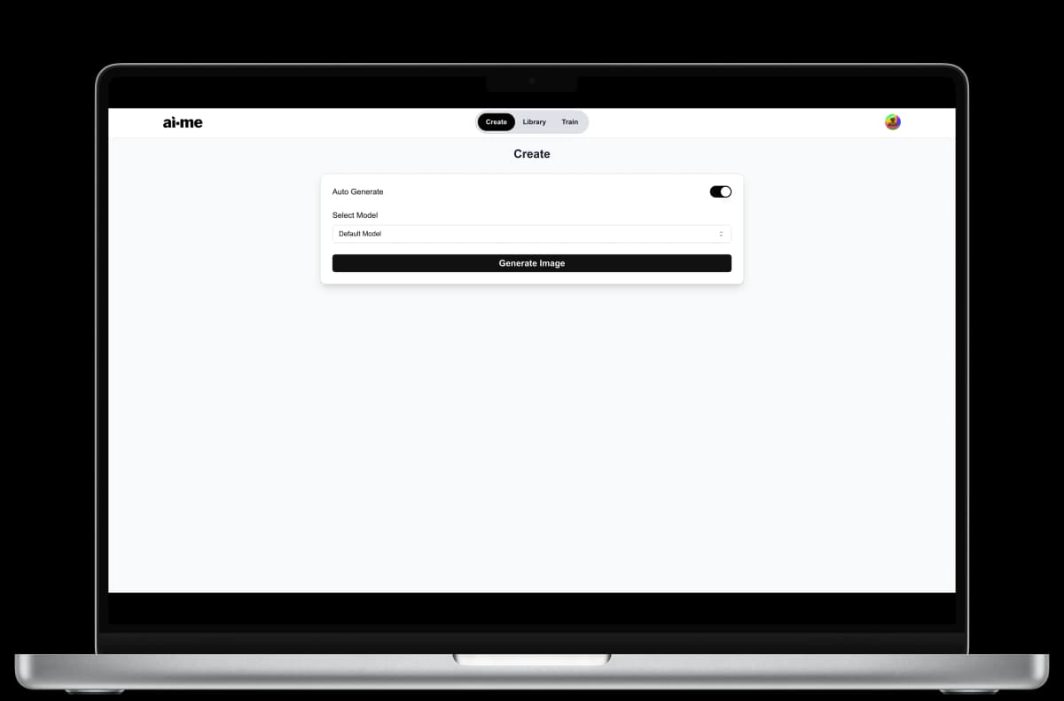 AI-ME Web App desktop screenshot 2
