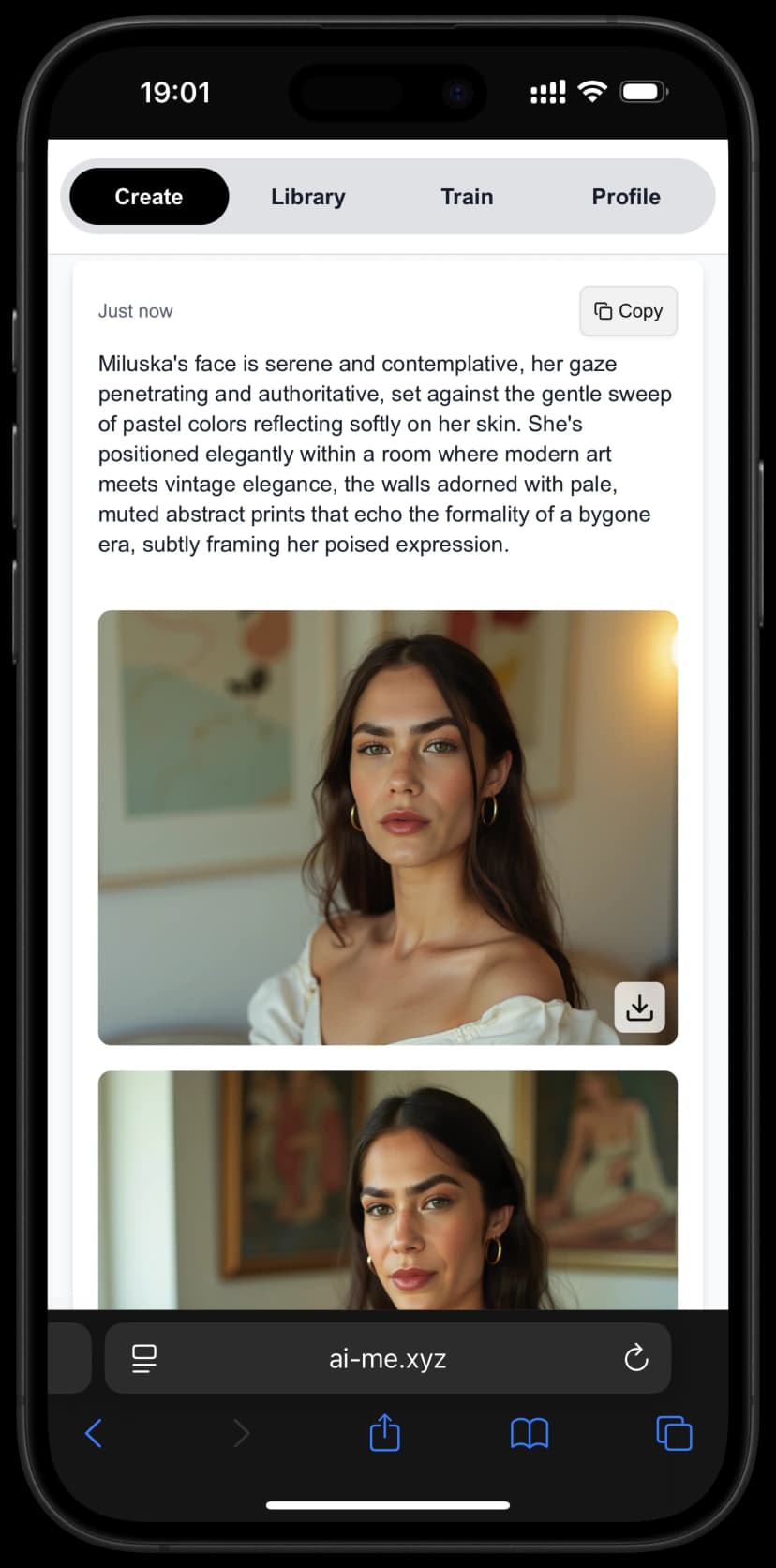 AI-ME Web App mobile view screenshot 3