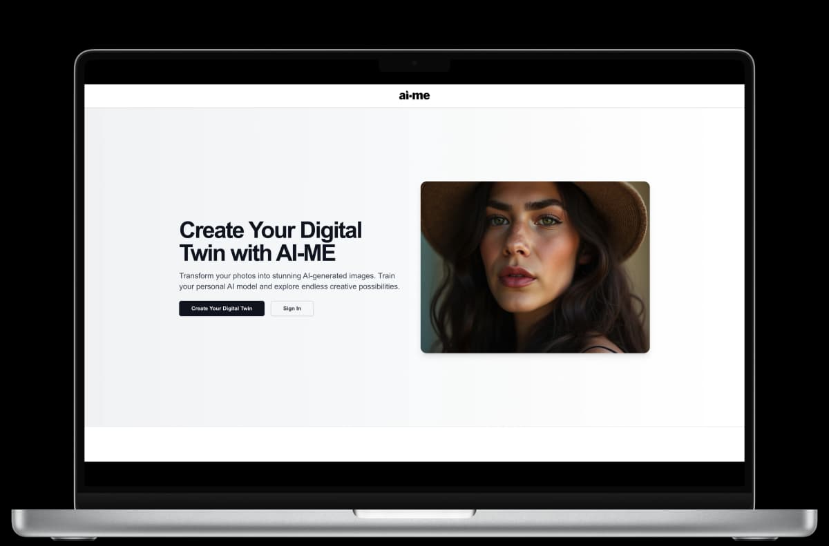 AI-ME Web App desktop screenshot 1